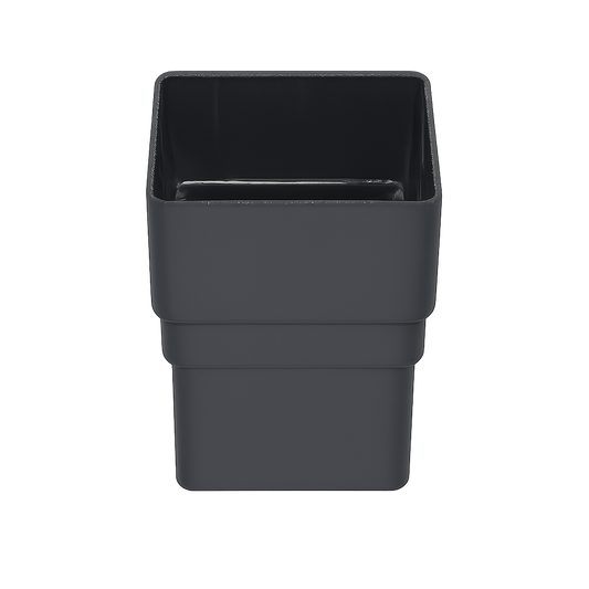 Aquaflow Anthracite Grey Square Guttering Downpipe Socket - 114mm