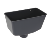 Aquaflow Anthracite Grey Guttering Universal Downpipe Hopper - 255m x 137mm