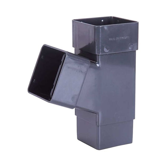 Aquaflow Anthracite Grey Square Guttering 112.5° Branch - 114mm