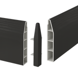 Anthracite Grey Skirting Board Chamfered External Corners Pack of 2 - 150mm