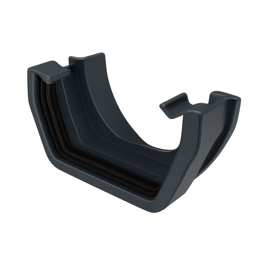 Aquaflow Anthracite Grey Deepflow Gutter to Square Gutter Adaptor