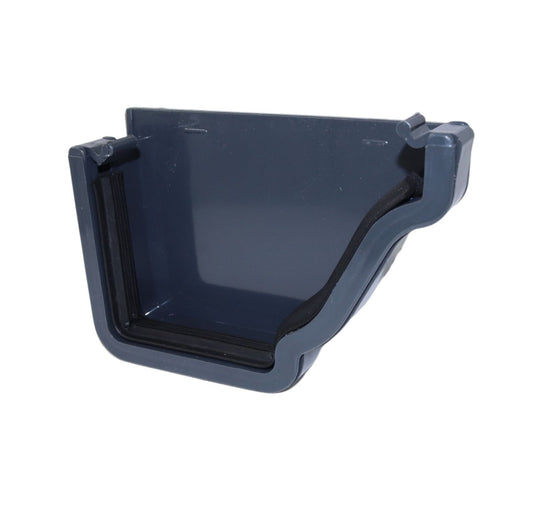 Aquaflow Anthracite Grey Ogee Guttering External Right Hand Stop-end - 135mm