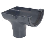 Aquaflow Anthracite Grey Half Round Guttering Stop-end Outlet - 112mm