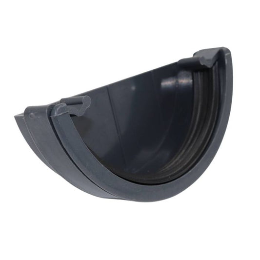 Aquaflow Anthracite Grey Half Round Guttering External Stop-end - 112mm