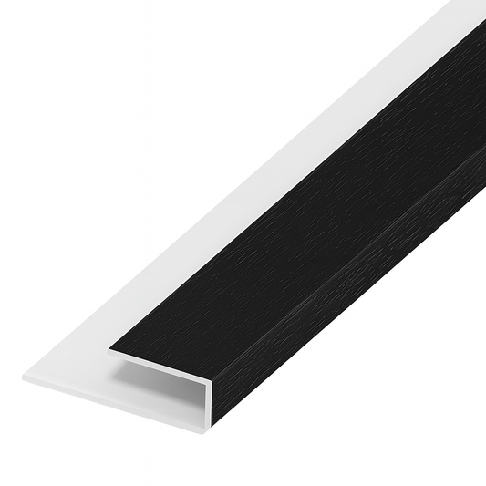 Black Ash Woodgrain Board Clip - Length 5m x Width 25mm