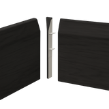 Anthracite Grey Skirting Board Chamfered Internal Corners Pack of 4 - 100-150mm