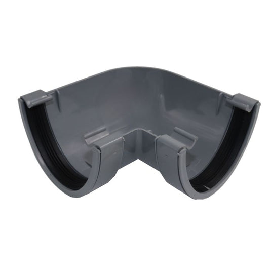 Aquaflow Anthracite Grey Half Round Guttering 90° Angle - 112mm