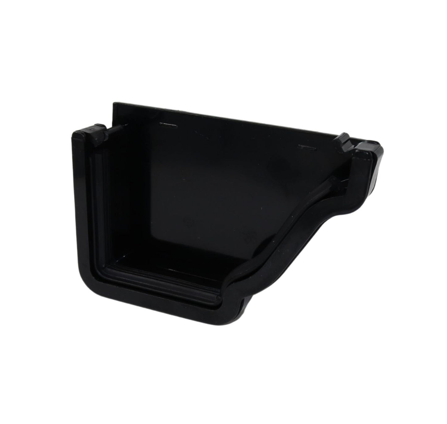 Aquaflow Black Ogee Guttering External Right Hand Stop-end - 135mm