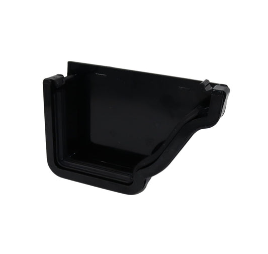 Aquaflow Black Ogee Guttering External Right Hand Stop-end - 135mm
