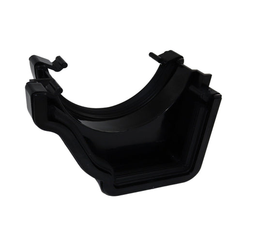 Aquaflow Black Ogee Guttering Round Gutter Adaptor Left Hand - 135mm