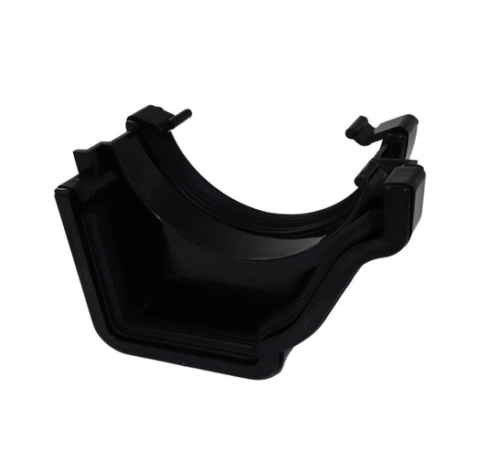 Aquaflow Black Ogee Guttering Round Gutter Adaptor Right Hand - 135mm