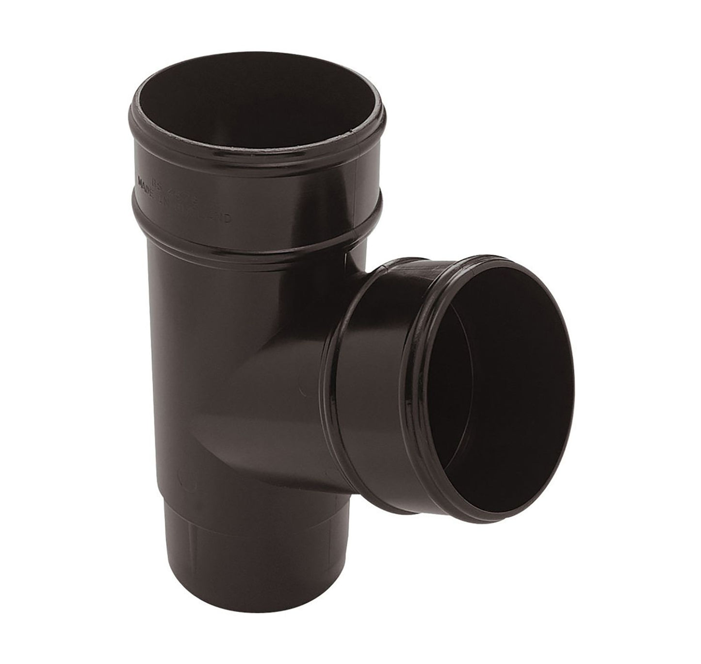 Aquaflow Black Round Guttering 112.5° Downpipe Branch - 112mm