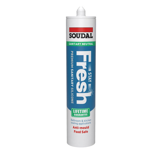 Soudal Clear Stay Fresh Anti-Mould Silicone Sealant - 300ml