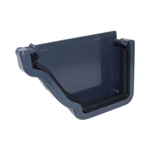 Aquaflow Anthracite Grey Ogee Guttering External Left Hand Stop-end - 135mm