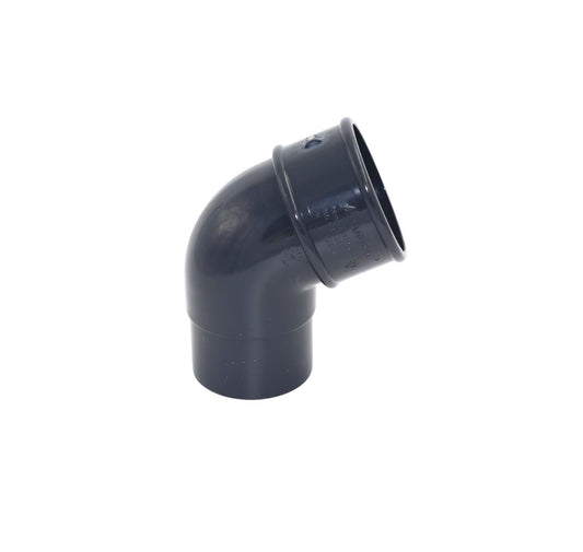 Aquaflow Anthracite Grey Round Guttering 112° Downpipe Offset Bend - 112mm
