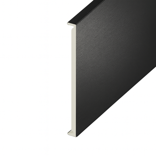 Black Ash Woodgrain Double Edged Fascia Board - Length 5m x Width 450mm