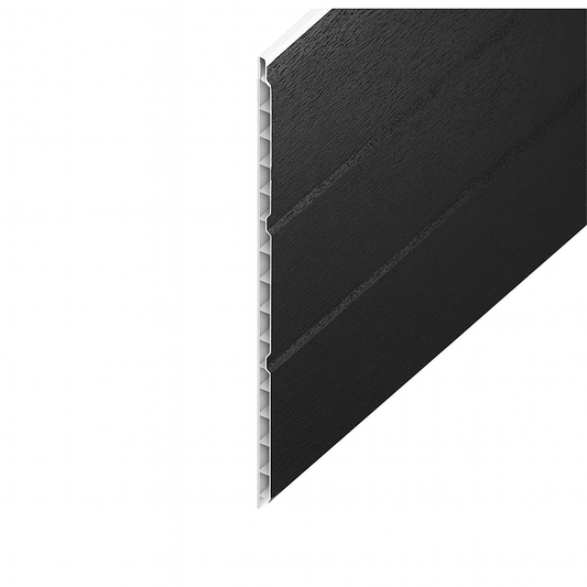 Black Ash Woodgrain Hollow Soffit Board - Length 5m x Width 300mm