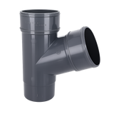 Aquaflow Anthracite Grey Round Guttering 112.5° Downpipe Branch - 112mm
