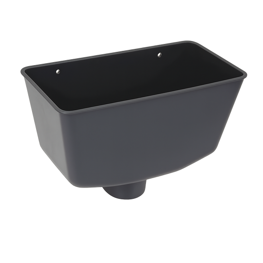 Aquaflow Anthracite Grey Guttering Universal Downpipe Hopper - 255m x 137mm