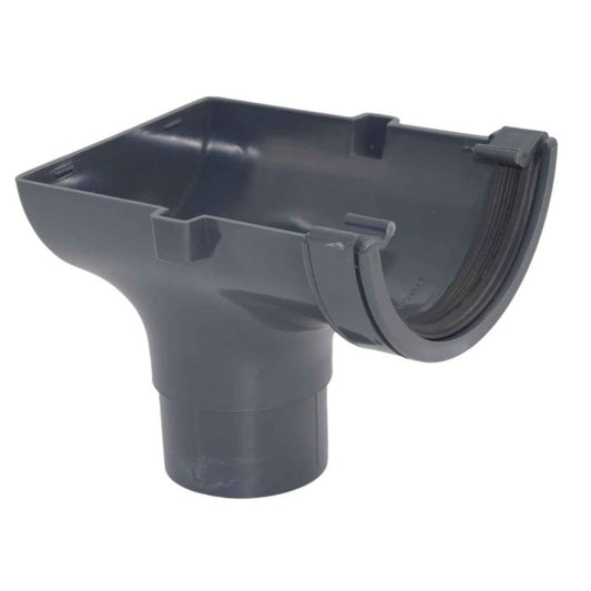 Aquaflow Anthracite Grey Half Round Guttering Internal Stop-end - 112mm