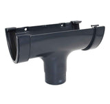 Aquaflow Anthracite Grey Deepflow Guttering Running Outlet - 114mm
