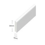White Smooth Cloaking Fillet Finishing Trim - Length 5m x Width 30mm
