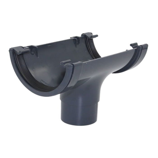 Aquaflow Anthracite Grey Half Round Guttering Running Outlet - 112mm