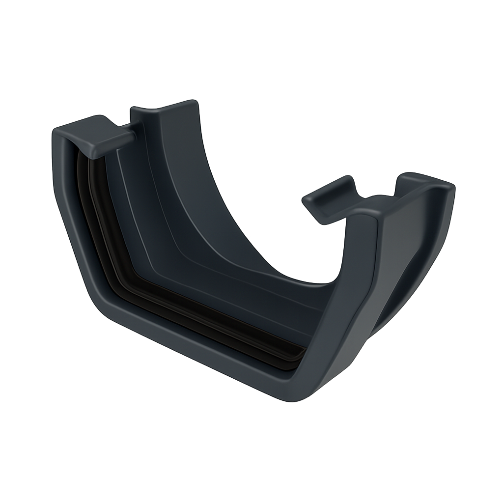Aquaflow Anthracite Grey Deepflow Gutter to Square Gutter Adaptor