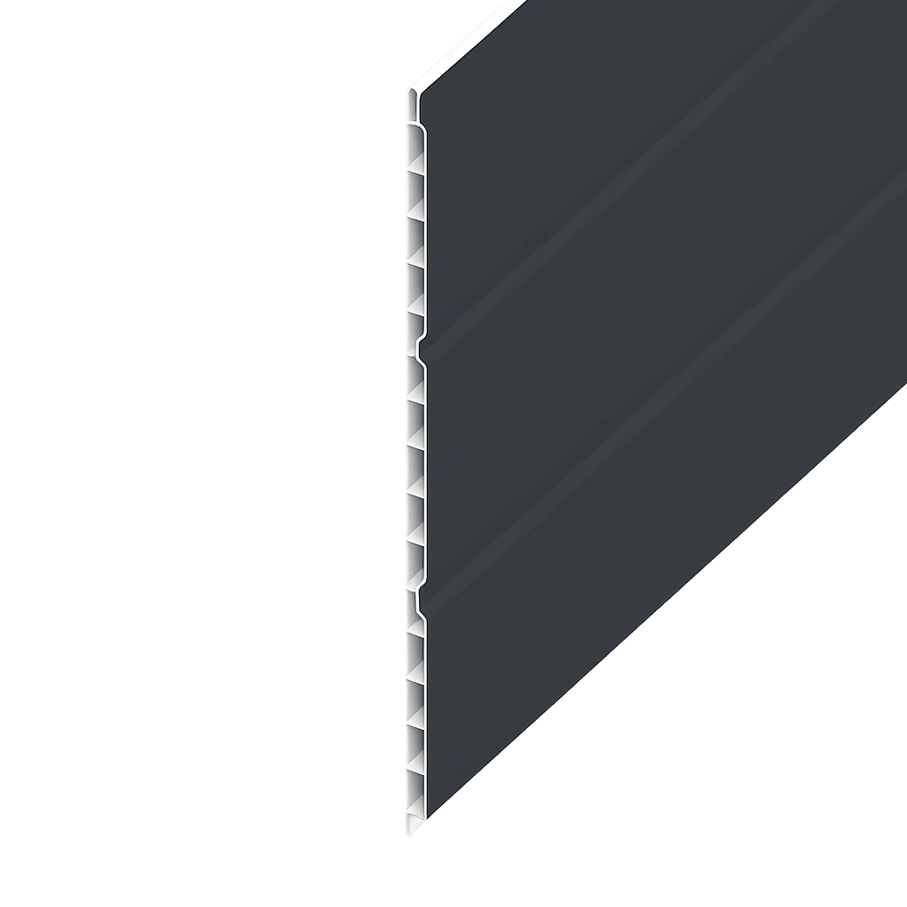 Anthracite Grey Woodgrain Hollow Soffit Board - Length 5m x Width 300mm
