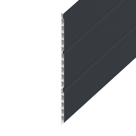 Anthracite Grey Woodgrain Hollow Soffit Board - Length 5m x Width 300mm