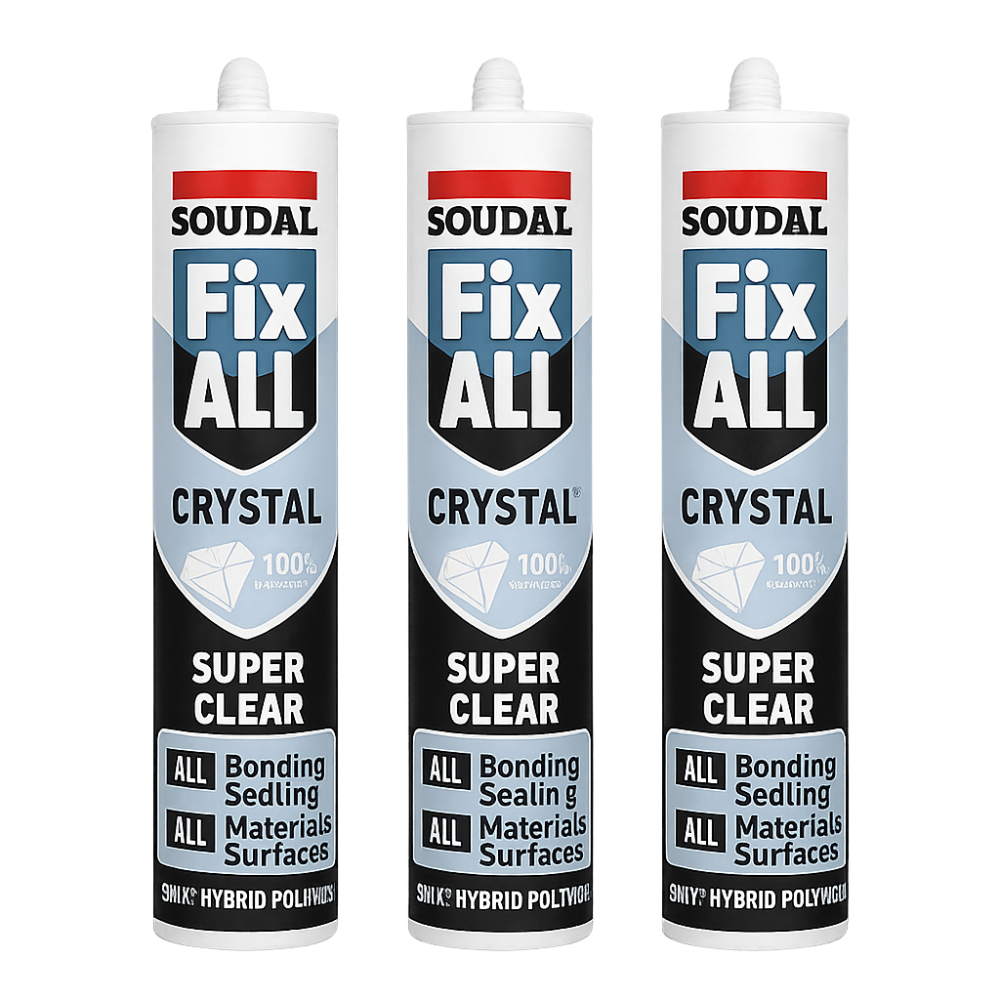 Clear Crystal Fix All Sealant Adhesive - 3 x 290ml saver bundle