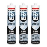 Clear Crystal Fix All Sealant Adhesive - 3 x 290ml saver bundle
