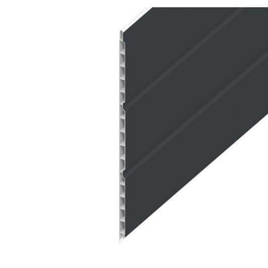 Anthracite Grey Smooth Hollow Soffit Board - Length 5m x Width 300mm