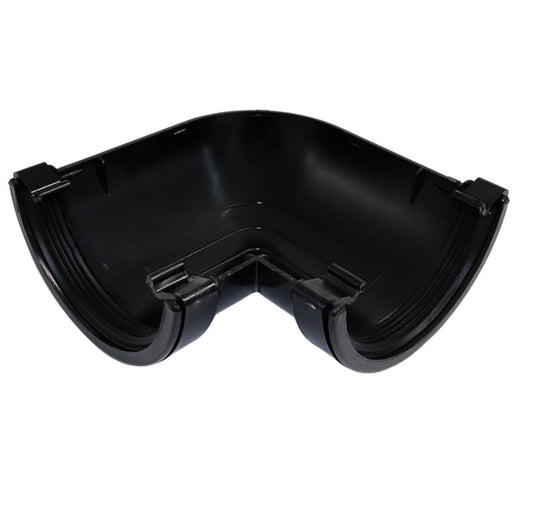 Aquaflow Black Half Round Guttering 90° Angle - 112mm