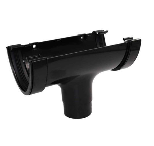 Aquaflow Black Deepflow Guttering Running Outlet - 114mm