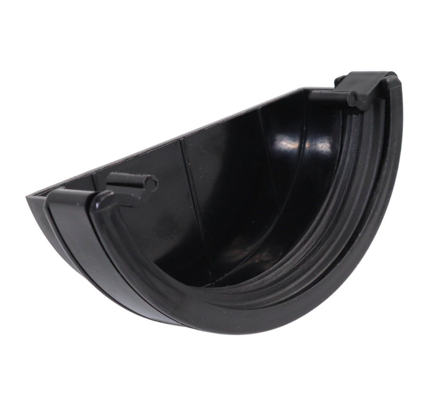 Aquaflow Black Half Round Guttering External Stop-end - 112mm