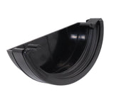 Aquaflow Black Half Round Guttering External Stop-end - 112mm