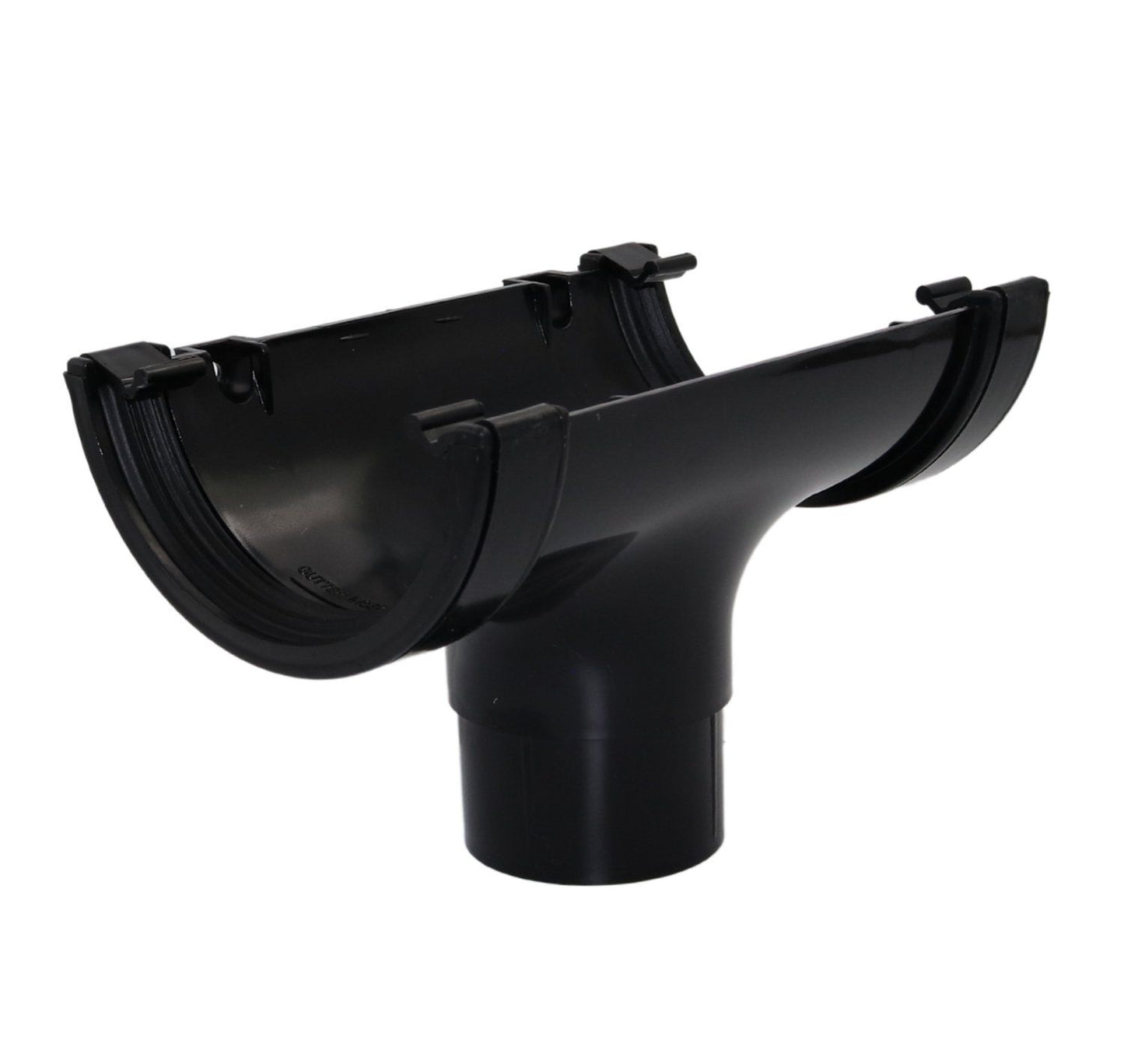Aquaflow Black Half Round Guttering Running Outlet - 112mm