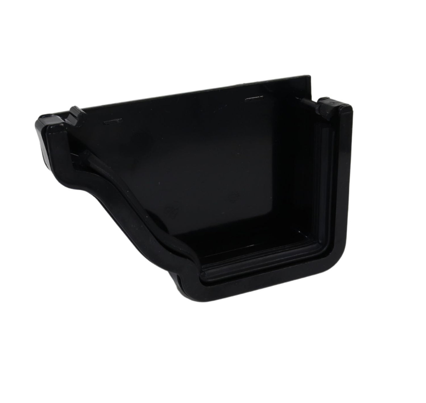 Aquaflow Black Ogee Guttering External Left Hand Stop-end - 135mm