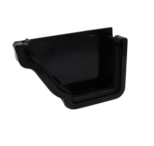 Aquaflow Black Ogee Guttering External Left Hand Stop-end - 135mm