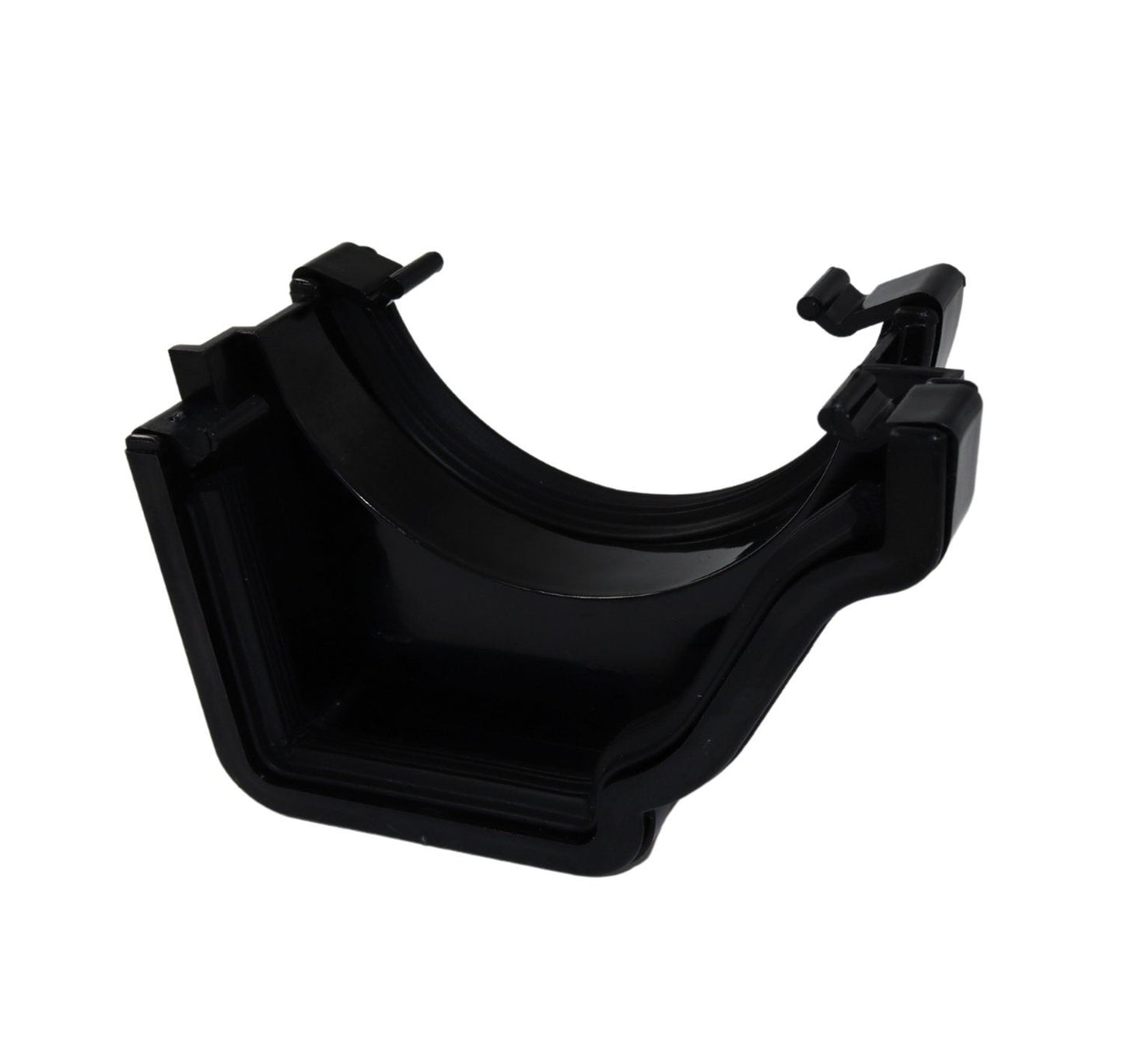 Aquaflow Black Ogee Guttering Round Gutter Adaptor Right Hand - 135mm