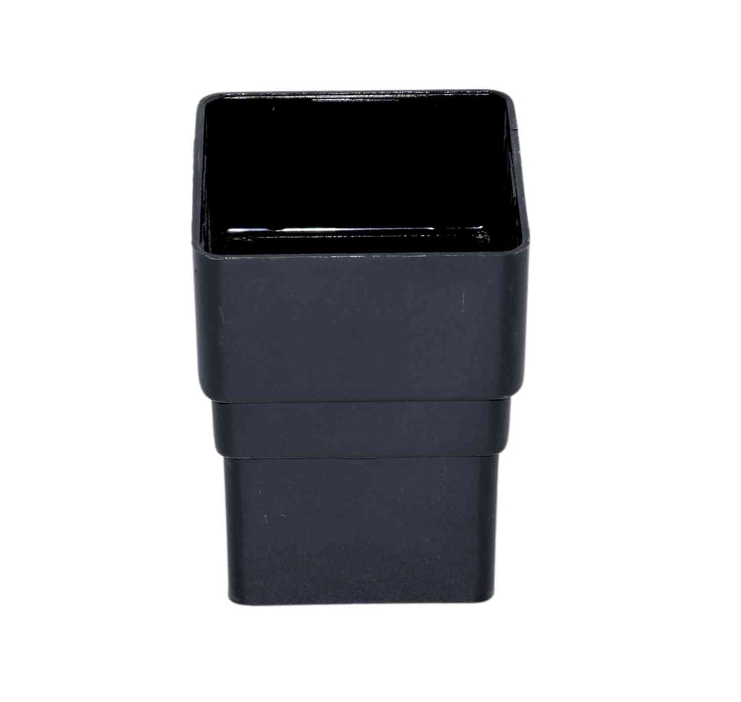 Aquaflow Black Square Guttering Downpipe Socket - 114mm