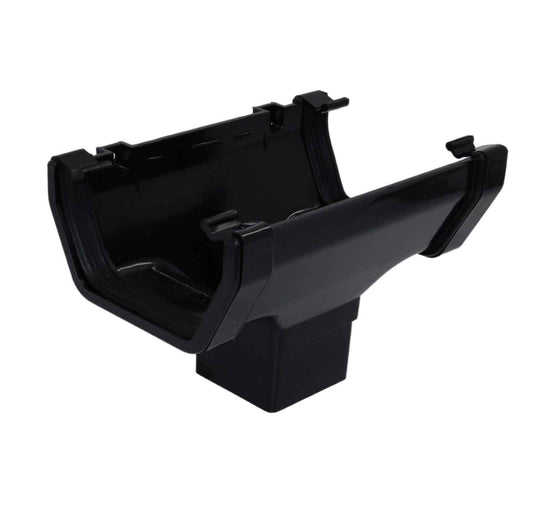 Aquaflow Black Square Guttering Running Outlet - 114mm
