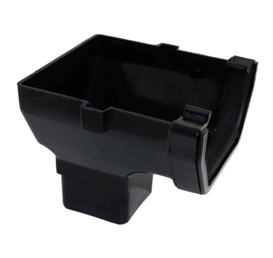Aquaflow Black Square Guttering Stop-end Outlet - 114mm