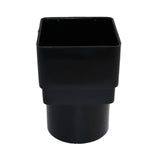 Aquaflow Black Square To Round Downpipe Adaptor - 114mm