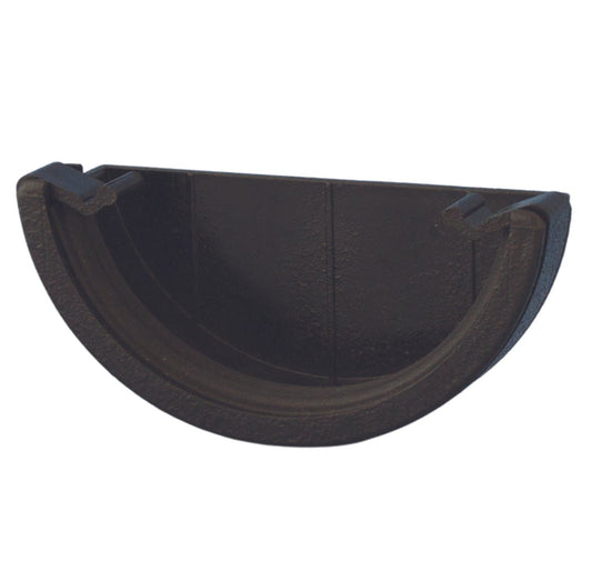 Aquaflow Cast Iron Effect Half Round Guttering External Stop-end - 112mm