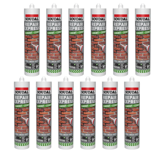 Soudal Grey Repair Express Cement Acrylic Sealant - 290ml (12)