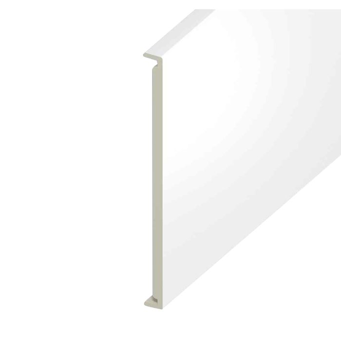White Smooth Double Edged Fascia Board - Length 5m x Width 450mm